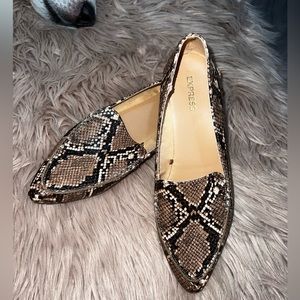 Express snakeskin loafers